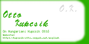 otto kupcsik business card